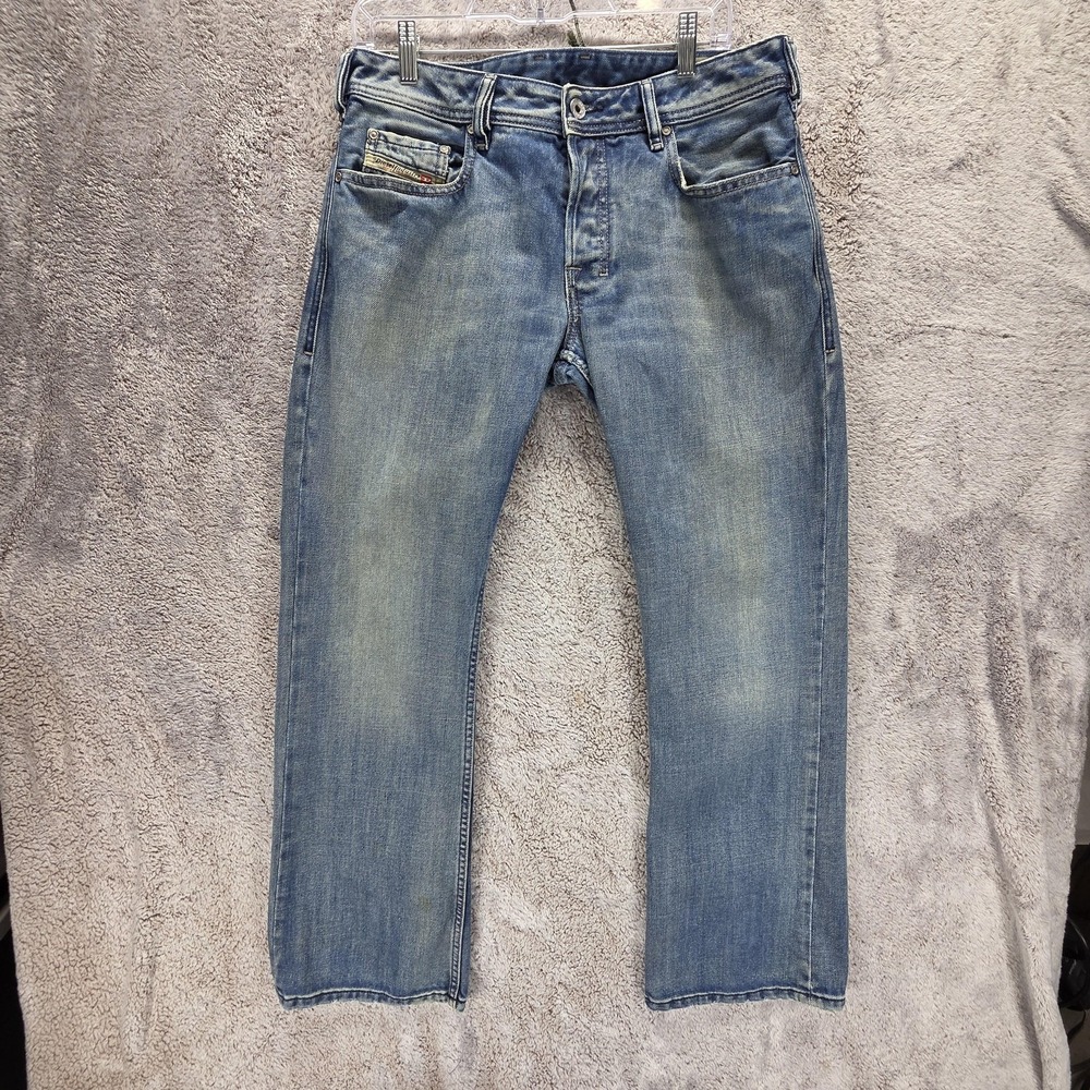 Diesel Jeans Mens 32x30 Blue Zatiny Regular Bootcut Medium Wash Button Fly 008AT